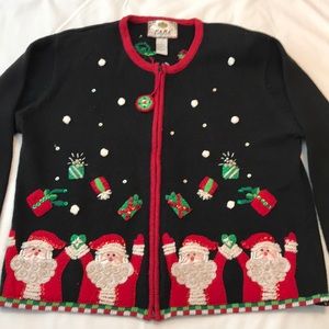 GUC Vintage Ugly Santa Christmas sweater Lg